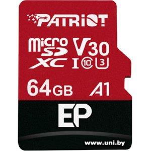 Купить Patriot micro SDXC 64Gb [PEF64GEP31MCX] в Минске, доставка по Беларуси